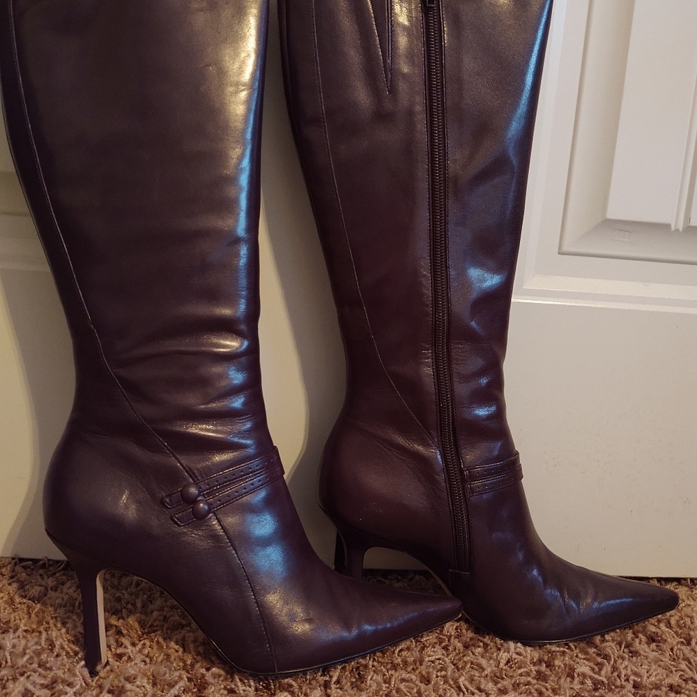 Blackberry Leather Boots